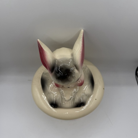 Vintage American Bisque Magic Hat Bunny Rabbit In Yellow Hat Cookie Jar 50s 60s - Picture 2 of 8